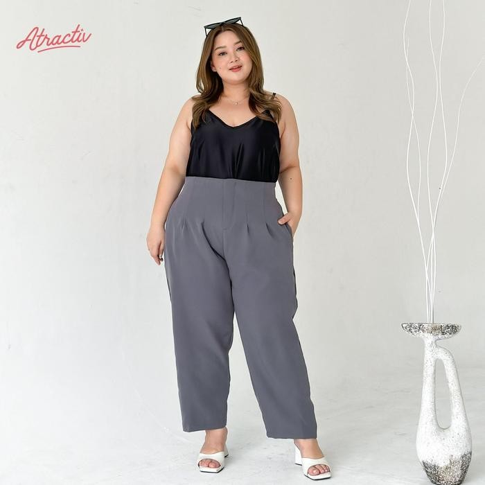 Atractiv Celana Kerja Jumbo Wanita Celana Putih Highwaist Jumbo Celana Kantor Big Size Celana Jumbo