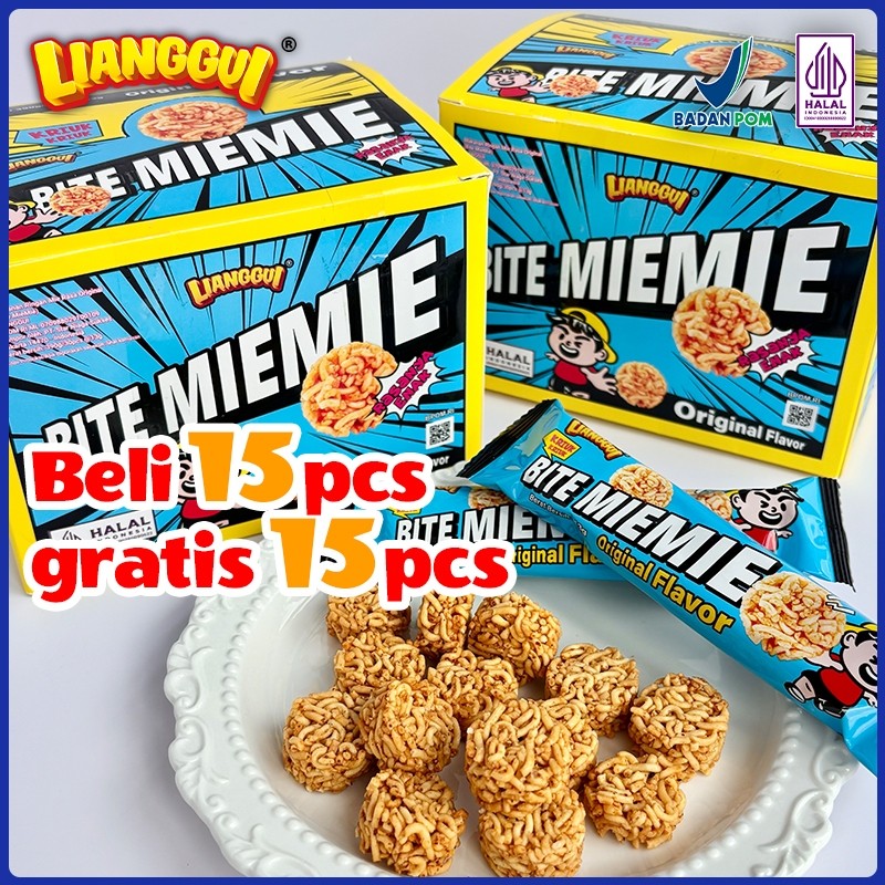 

15+15Pcs Lianggui Bite Miemie Box Camilan Enak untuk Anak Sekolah Snack Renyah Praktis Cocok untuk