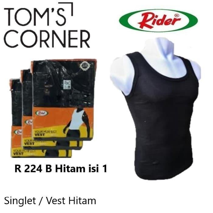 Singlet pria Rider 224 Vest Kaos dalam pria branded HItam