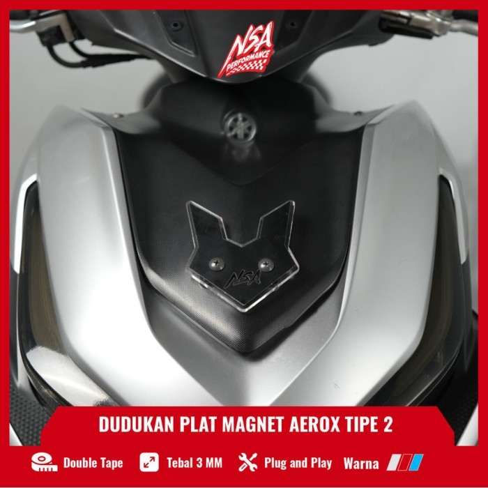 [Expert] NSA DUDUKAN PLAT NOMOR MAGNET KELINCI AEROX NEW/OLD Aksesoris motor Yamaha Aerox NSA