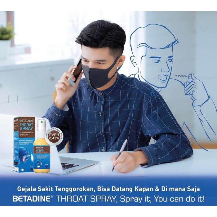 Betadine Sore Throat Spray Anti Virus Original Exp Lama