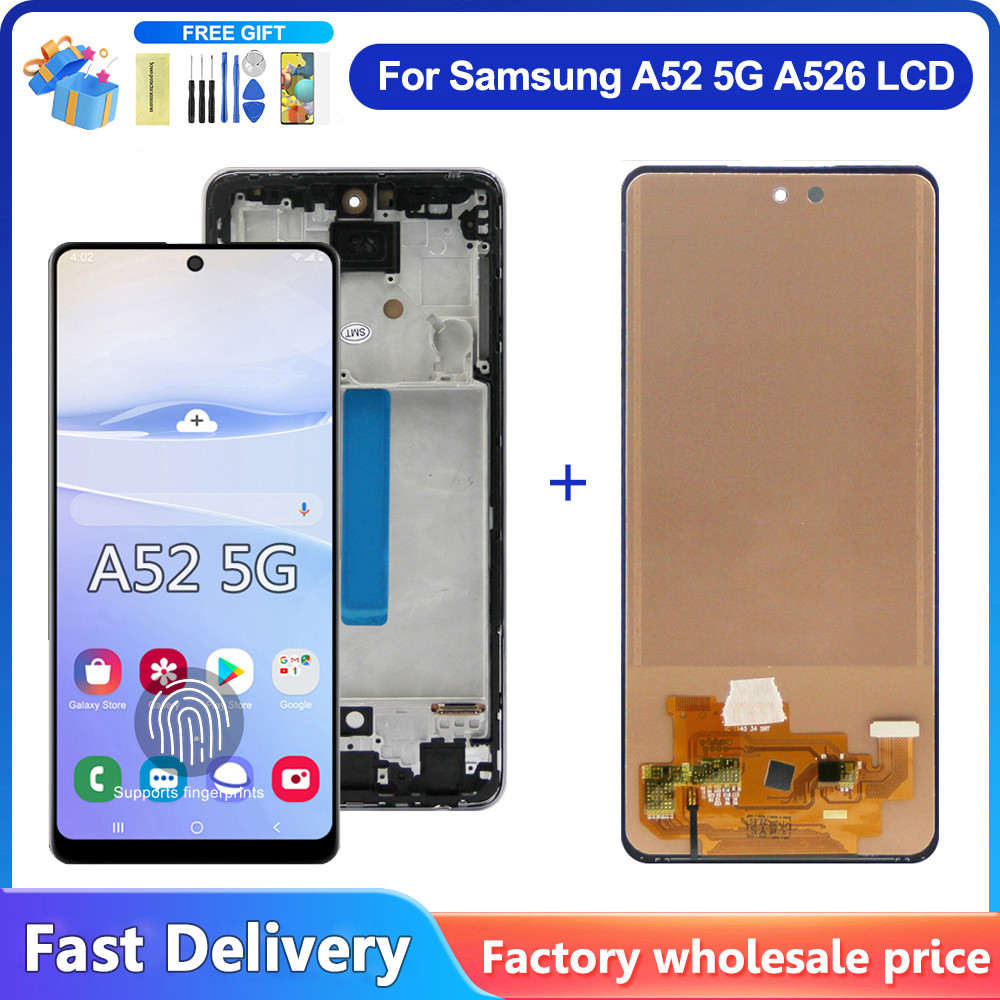 AMOLED For Samsung A52 5G A526 LCD Display Touch Screen With Frame Digitizer For Samsung SM-A526B A5