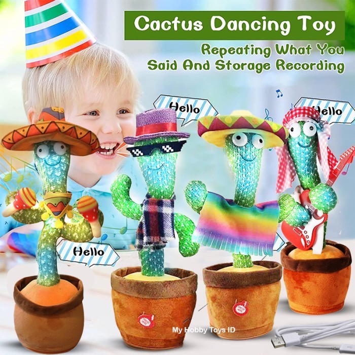 BARANG TERLARIS SALE  SALE MAINAN ANAK VIRAL ROBOT BONEKA KAKTUS GOYANG JOGET DANCE MUSIK USB