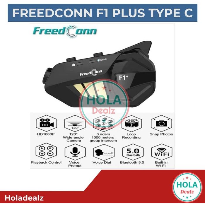 ReadyGan- FREEDCONN F1 PLUS BLUETOOTH INTERCOM F1 PLUS CAMERA FULLHD FM ORIGINAL
