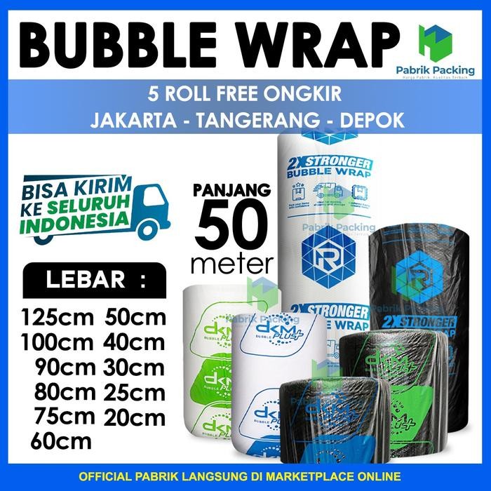 

Happy- PLASTIK BUBBLE WRAP BENING MURAH 125CM X 50M / BUBBLE WRAP DKM+ 1 ROLL