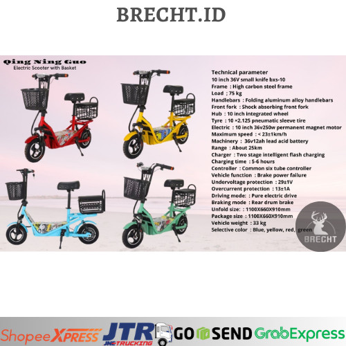 Scooter Listrik E scooter Qing Ning Guo Electric Scooter