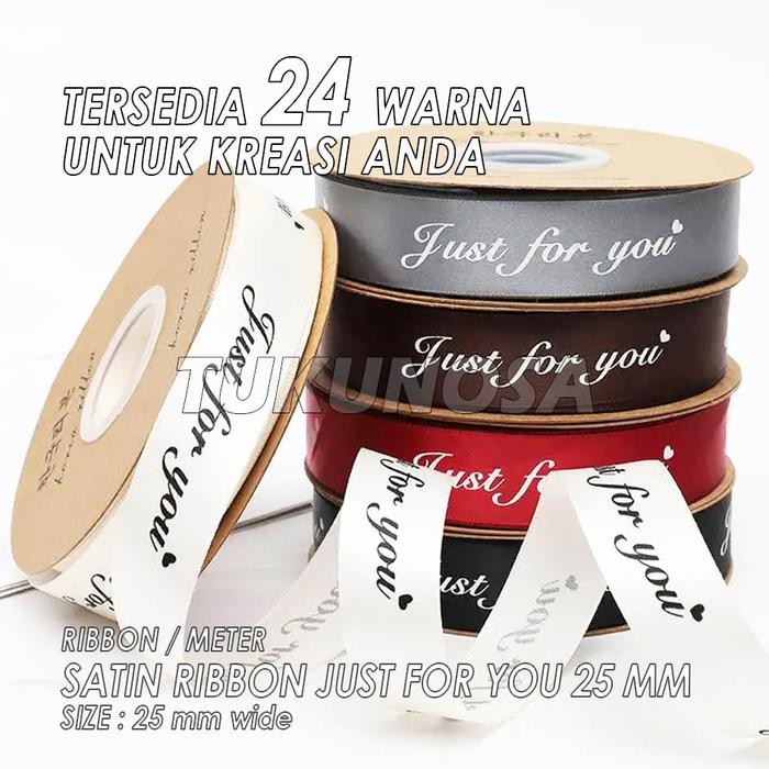 

Happy- SATIN RIBBON JUST FOR YOU 25 MM / ROLL - PITA SATIN 2,5 CM PITA KADO