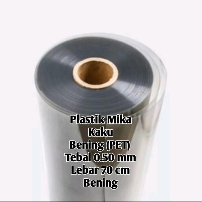 Pesta- Plastik Mika Kaku Bening (PET) Meteran - 0.50mm x 70 cm