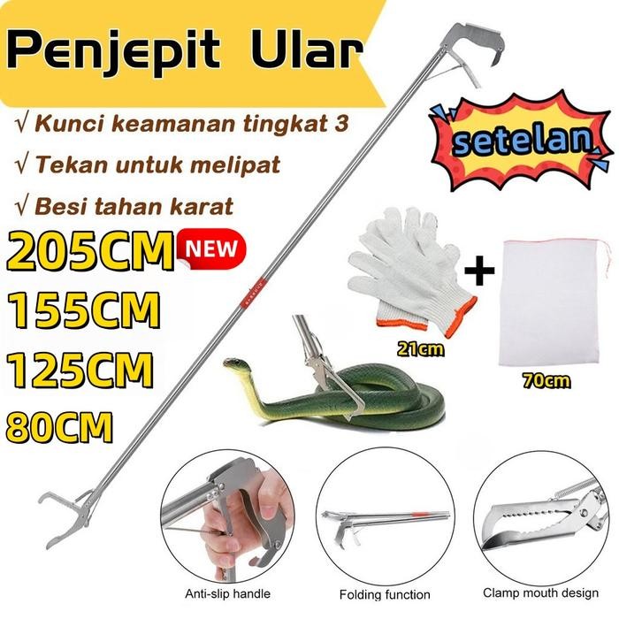 

DISKON 205CM/Alat Penjepit Ular/Penangkap Ular / Sarung Tangan, Tas Ular, Kit / Tang Sampah / Tang