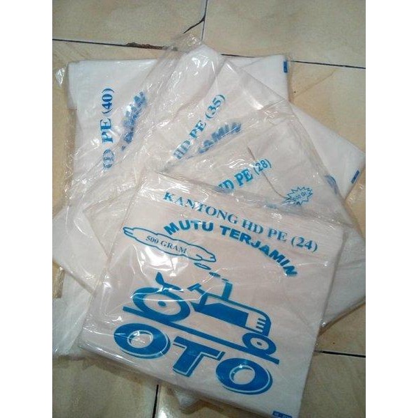 Pesta- KANTONG PLASTIK OTO PUTIH UK.17 24 28 35 40 / KANTONG HD PE / KRESEK