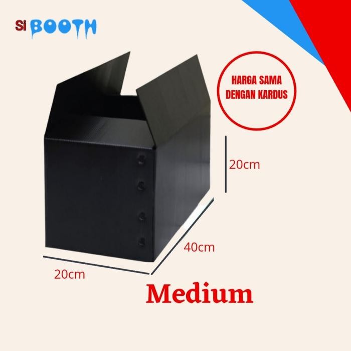 

Pesta- KARDUS PLASTIK, kotak pengiriman, box ukuran 40x20x20 cm - HITAM