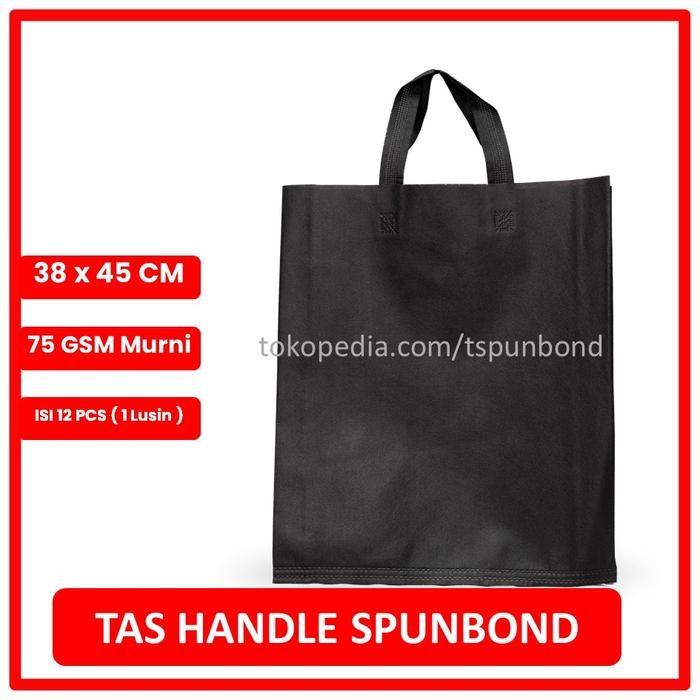 

Pesta- GOODIE BAG SPUNBOND HANDLE LUSINAN 38x45 / Tas Belanja (Hitam)