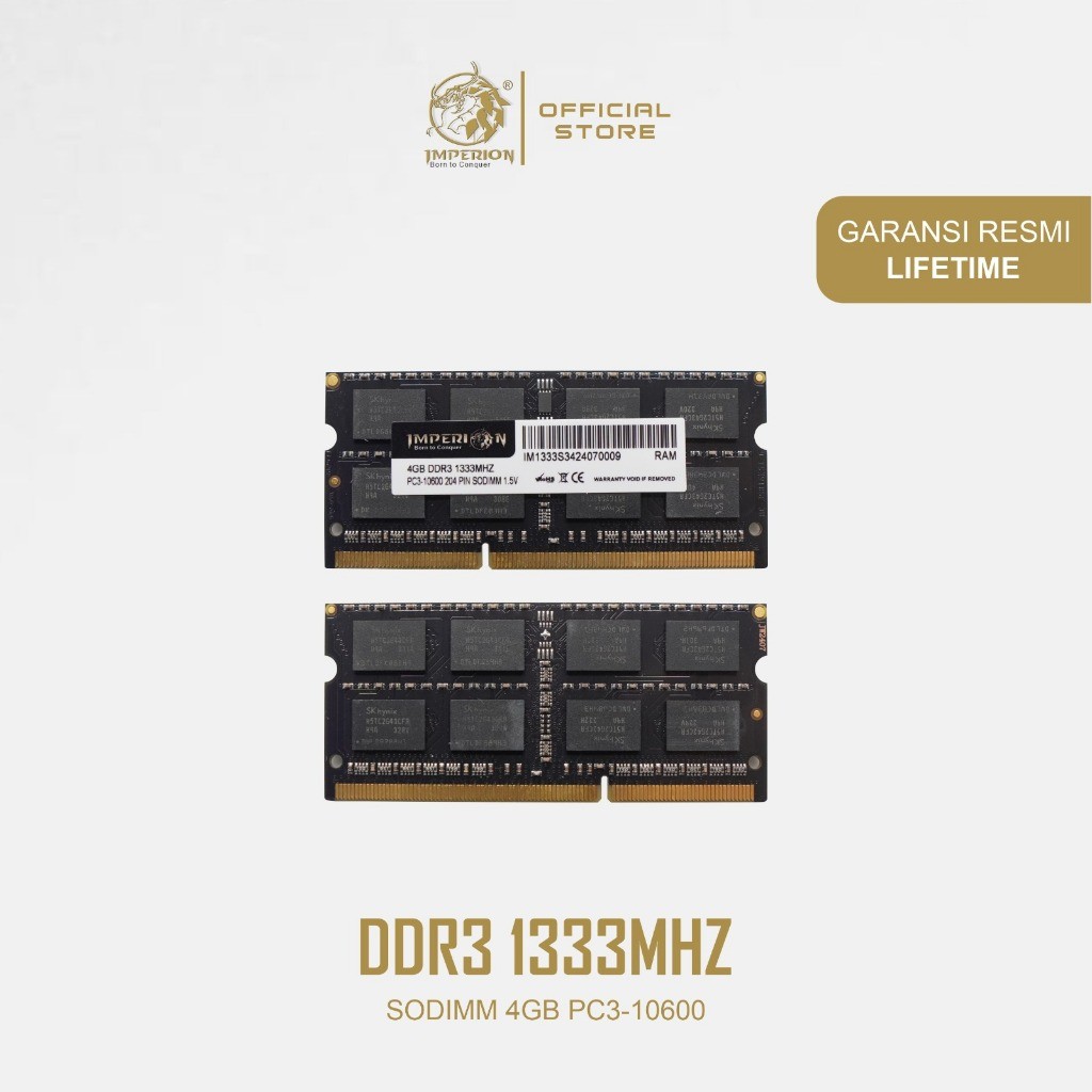IMPERION RAM DDR3 4GB 133Hz PC10600 1Rx8 / 2Rx8 RAM LAPTOP SODIMM (1005E1 / 1005E)
