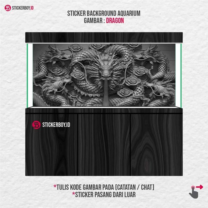STICKER AQUARIUM / BACKGROUND AQUARIUM / WALLPAPER AQUARIUM NAGA 3D 2