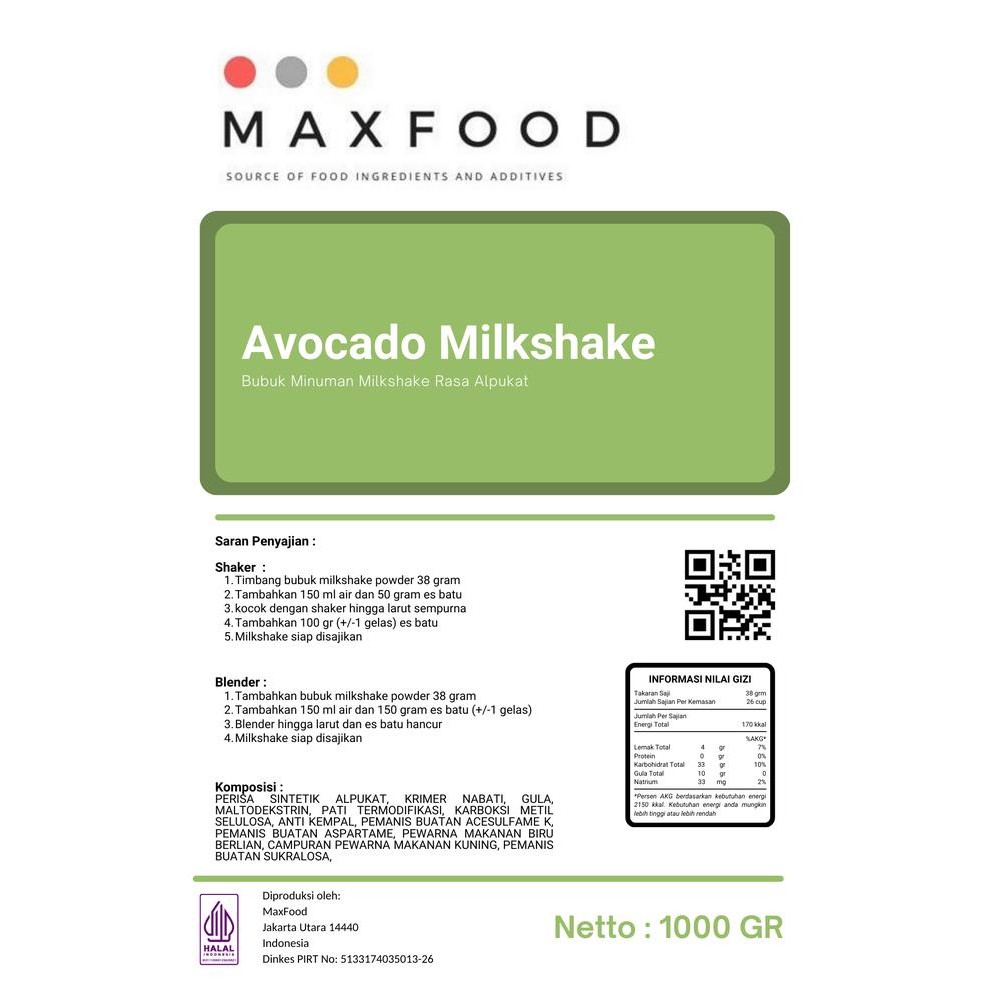 

Terlaris- Avocado Milkshake/Bubuk Minuman Alpukat/Avocado Powder 1Kg