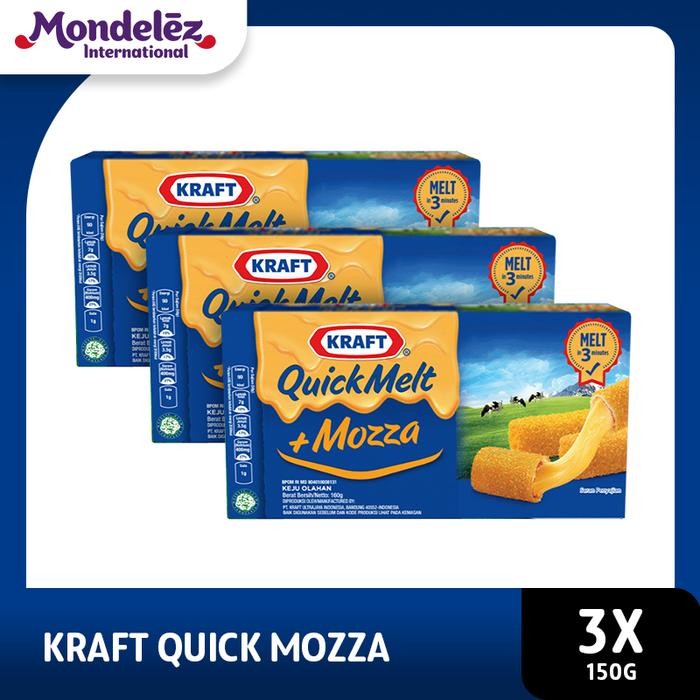 

BARANG TERLARIS Kraft Keju Leleh Quick Mozza - 3 Packs