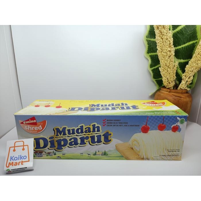 

BARANG TERLARIS Keju Emina Shred Biasa 2 Kg - Keju Cheddar Mudah di Parut