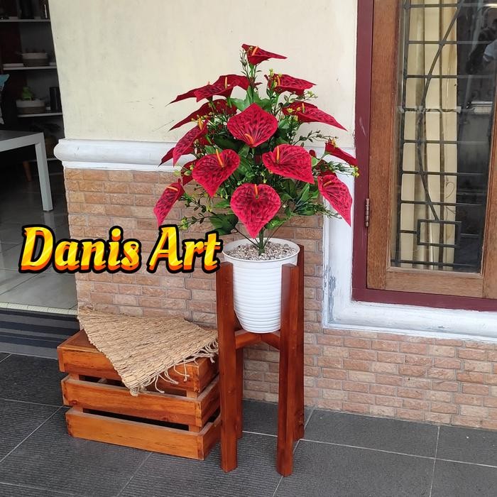 Bunga Aron K24 palsu/bunga anthurium plastik/bunga dekorasi