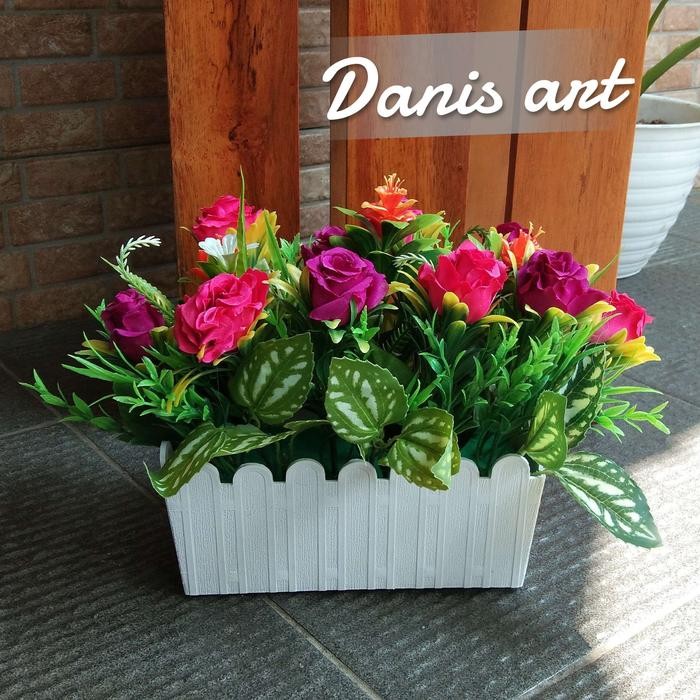 Buket rose besar/ buket mawar/ bunga meja/ mawar plastik