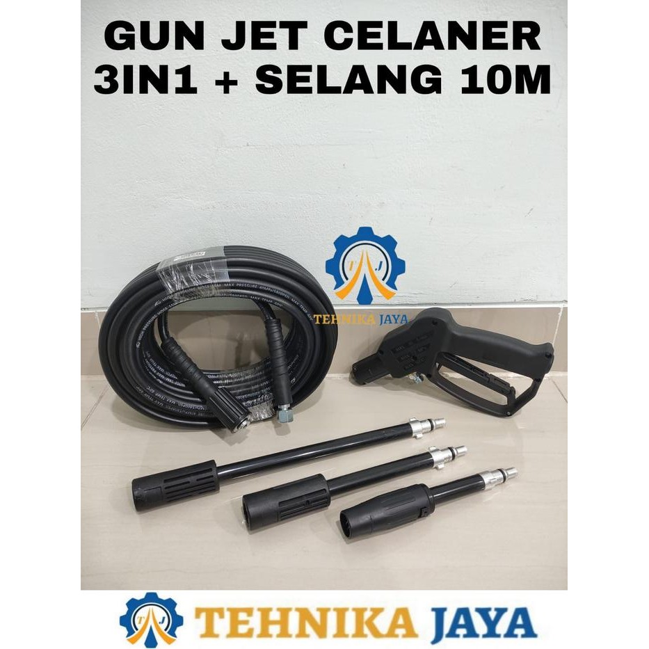 Terbaik Paket Selang Jet Cleaner + Gun 3In1 Cleaner Gun Cuci Mobil Motor Ac