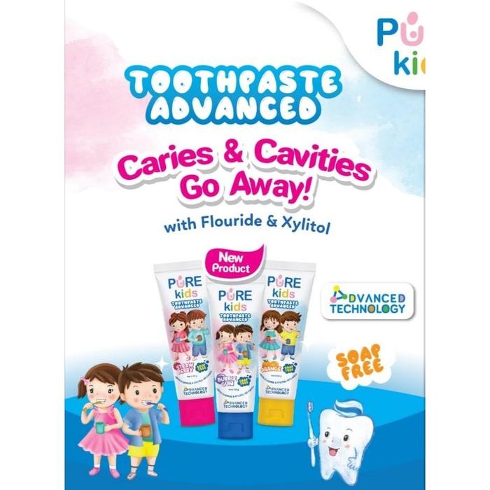 Babiboo- Pure Kids Toothpaste Advanced With Fluoride & Xylitol 50 Gr Odol Anak