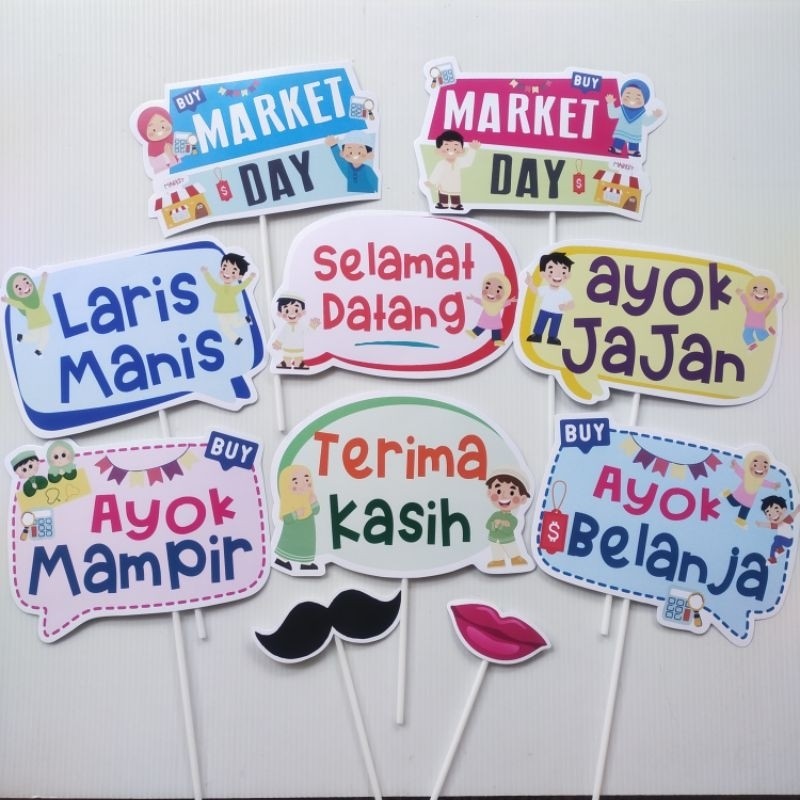 Glamourgemss Market Day Props Dan Bunting Flag Properti Foto Acc Market Day Dekorasi Photobooth