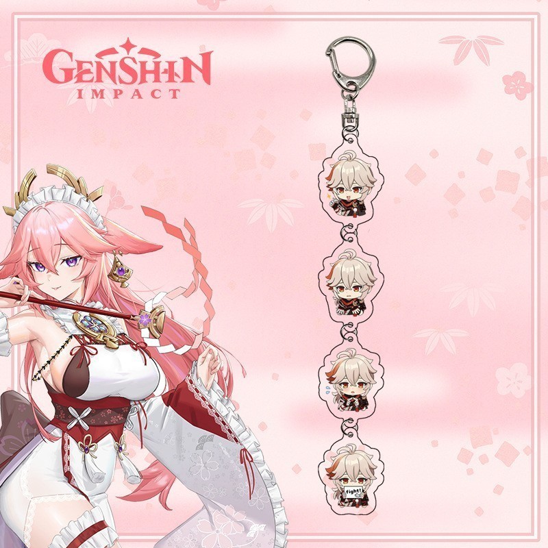 Makmur_55 Gantungan Kunci / Gantungan Tas / Keychain Genshin Impact Kazuha Yelan Venti Raiden Ayaka