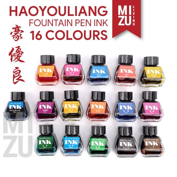 

Mizu Hyl 16 Colours Fountain Pen Ink 30Ml Tinta Fountain Pen 16 Warna
