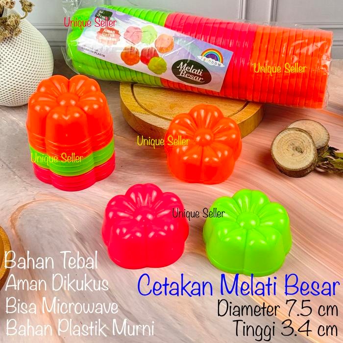 JTTOP" [ISI12] CETAKAN KUE MELATI BESAR 7.5 CM PLASTIK / CETAKAN PUDING KUE PUTU AYU BOLU JELLY