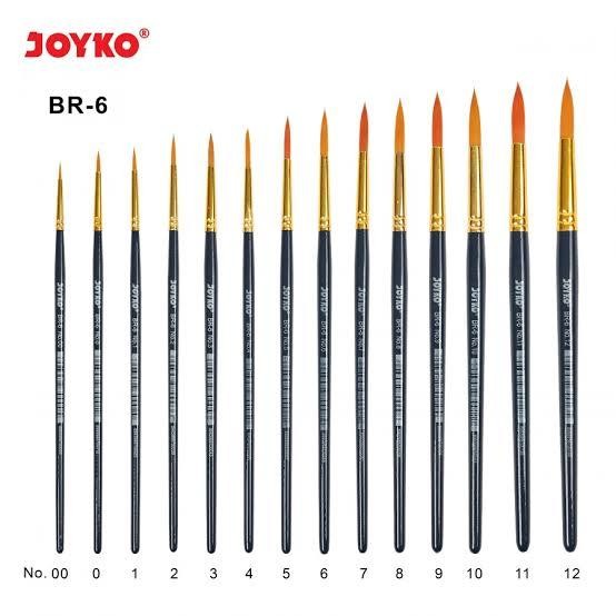 

Set Joyko Br 6 Lengkap 14 Ukuran Kuas Lukis Lancip Bulu Kuning Emas