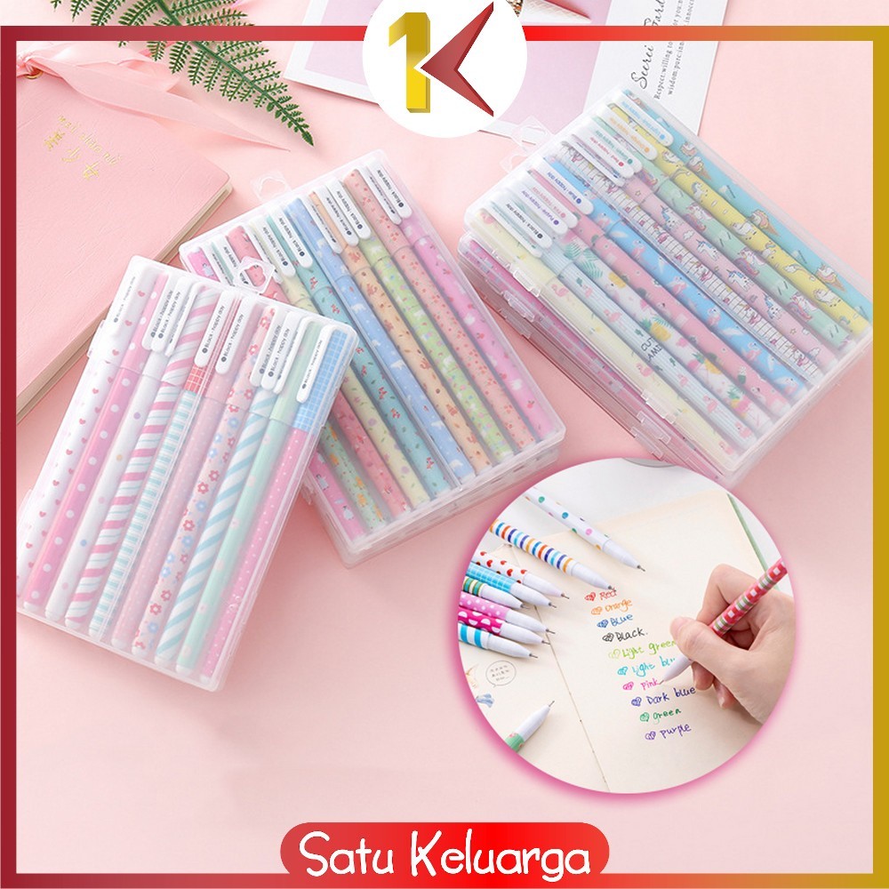 

SK-A54 Pulpen Gel Set Warna Warni 10IN1 Pena Cair Motif Karakter / Pena Korea Color Pen Souvenir Set