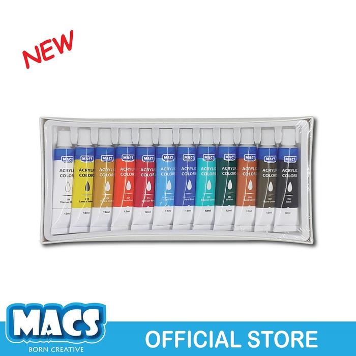 

Macs Acrylic Paint - 12 Color / Cat Akrilik