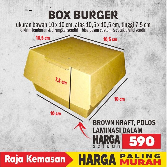 BOX BURGER POLOS KRAFT LAMINASI