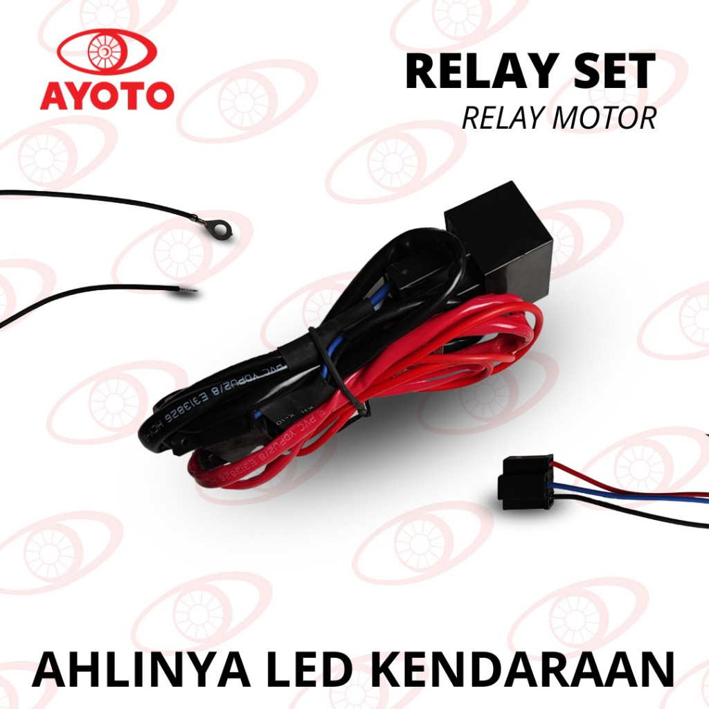KABEL Relay Set Lampu Mobil Led & Hid H4 Hi Low / Biled Projector Ayoto