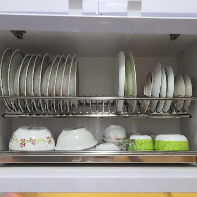 Rak Piring Gantung Stainless 80Cm / Rak Piring Kitchen Set