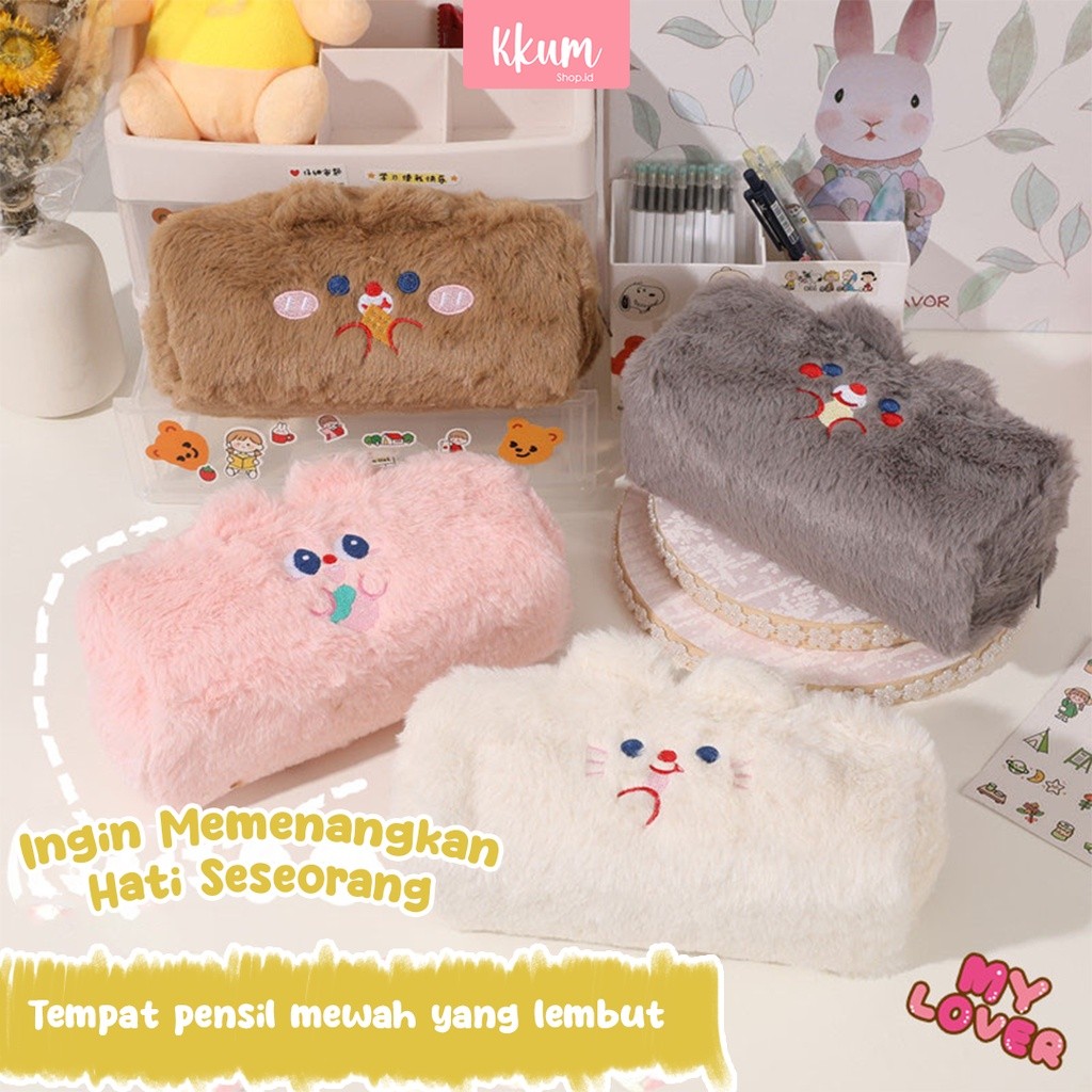 

Tempat Pensil Bulu Soft Cute/ Tas Pensil Kosmetik/ Pouch Makeup Kecil