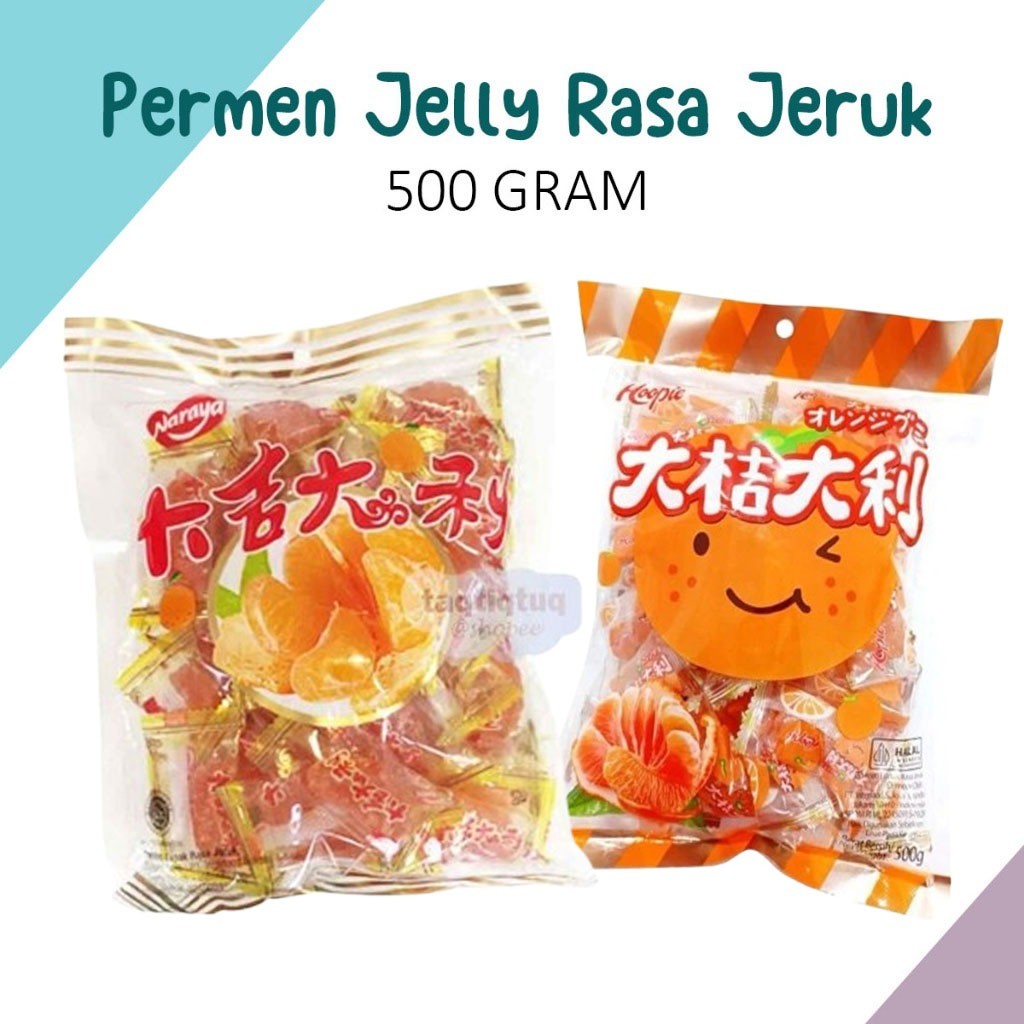 

Naraya Permen Jelly Jeruk Mandarin Orange Candy 500gr Halal BPOM Manisan Jely Rasa Jeruk