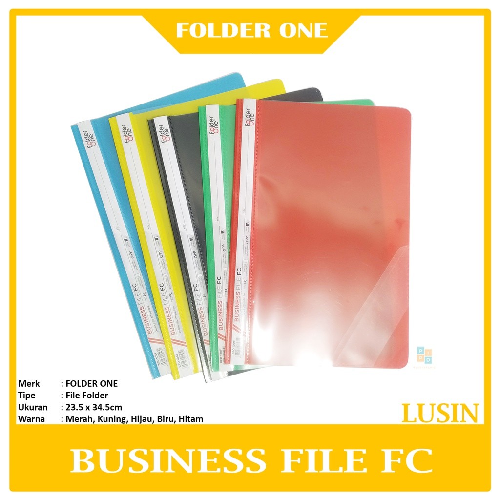 

FOLDERONE - Map Plastik Business File Ukuran F4 Warna - Lusin