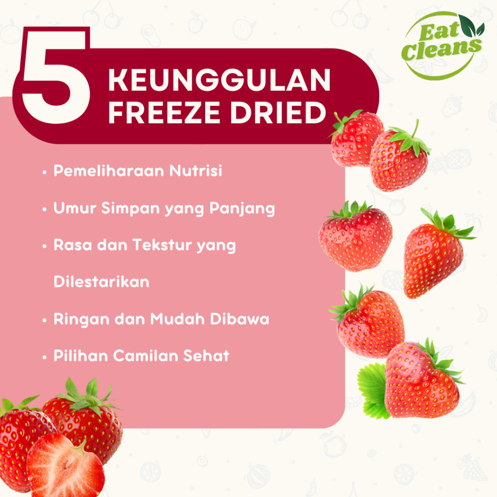 (HALAL) Freeze Dried Fruit Strawberry - Snack Sehat Buah Strawberry Kering - Healthy Snack Dried