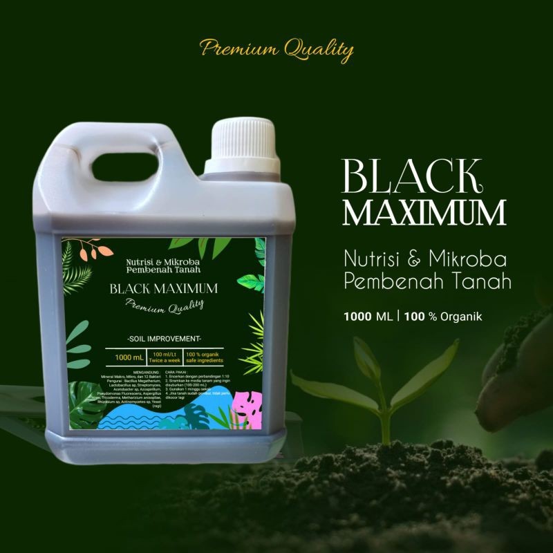 Pupuk Cair Organik Asam Humat dan Mikroba Pembenah Tanah 1 Liter untuk Kesuburan Tanaman Cabai Padi