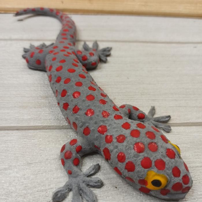 PREMIUM mainan karet tokek bintik merah 30cm