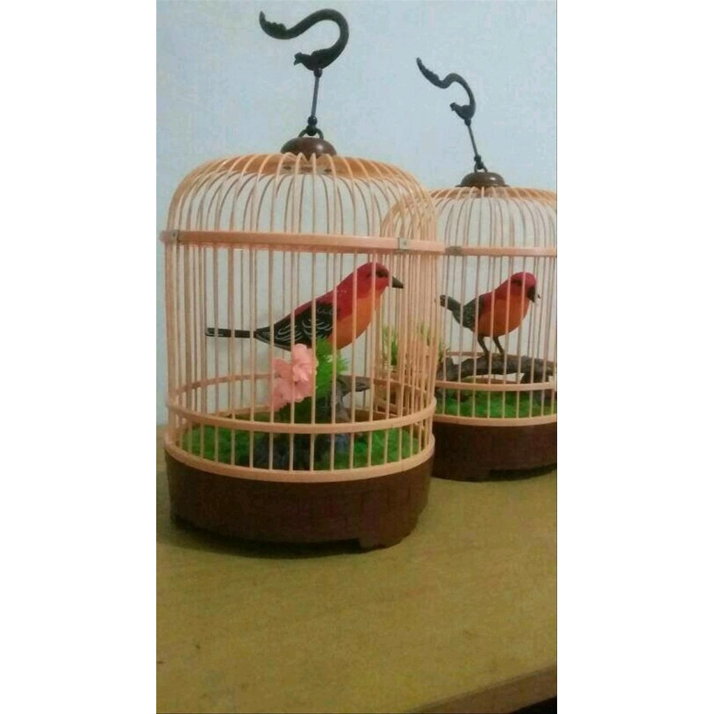 PREMIUM MAINAN BURUNG BERNYANYI DALAM SANGKAR BESAR