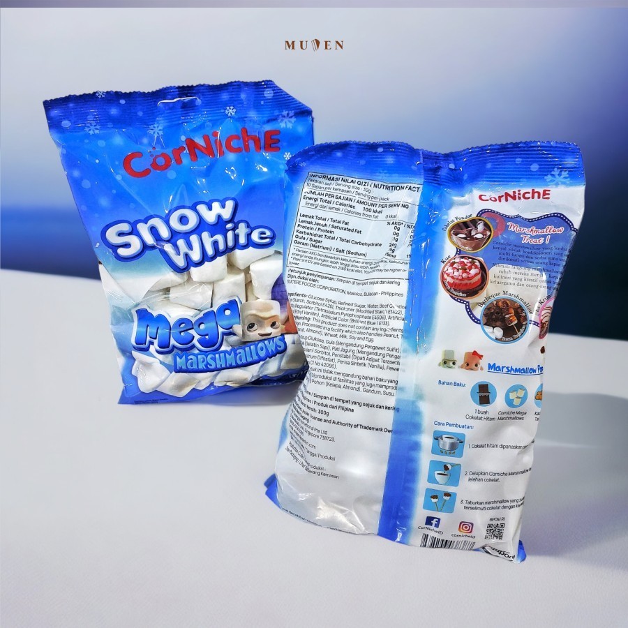 

CORNICHE SNOW WHITE MEGA MARSHMALLOW 300 GR