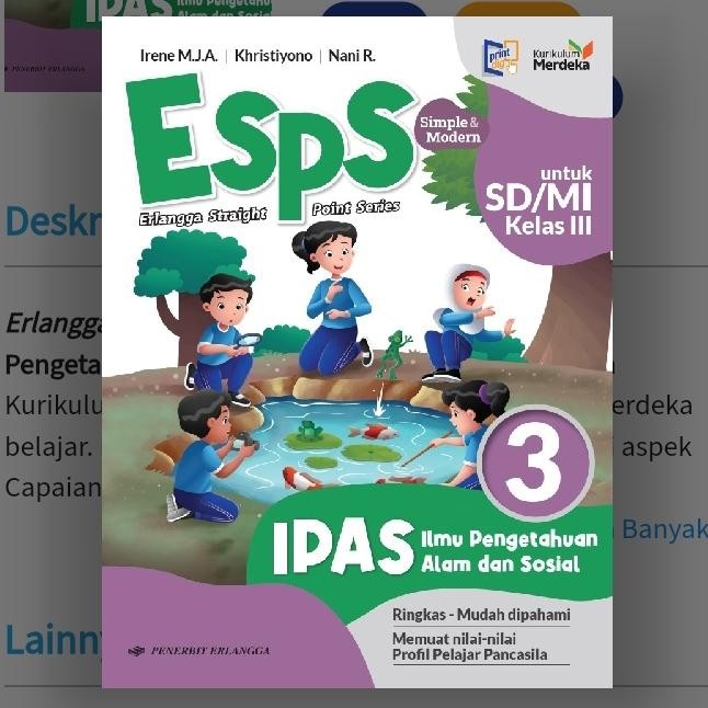 

TERLARIS ESPS IPAS SD KELAS 3 ERLANGGA KURIKULUM MERDEKA READY