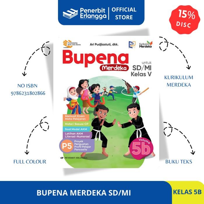 

SALE [ERLANGGA OFFICIAL] BUPENA MERDEKA SD/MI KELAS 5A 5B 5C 5D KURIKULUM MERDEKA READY
