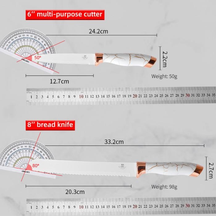 TERLARIS SET PISAU DAPUR MARBLE STAINLESS STEEL JAPANESE KNIFE MULTIFUNGSI / ALAT DAPUR KNIFE SET