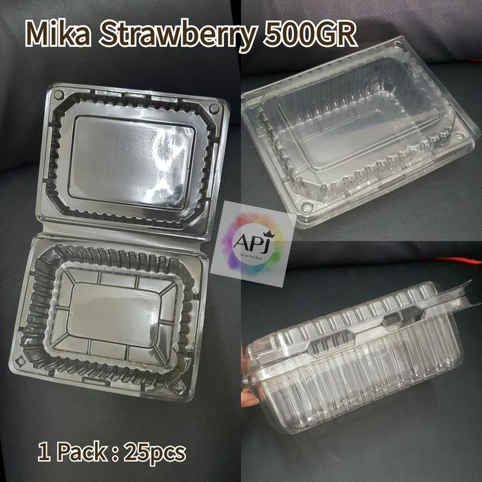 Isi 25Pcs Mika Strawberry / Mika Buah / Mika Kotak Buah / Mika Tomat