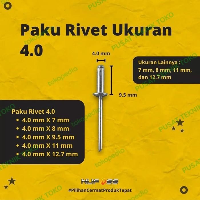 Buruan beli] PAKU RIVET ECER TIPE 550 4MM X12.7MM PAKU RIVET 550 REPACK ISI 100