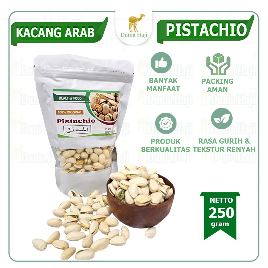 

PISTACHIOS 250GRAM / Kacang Pistachio Arab Fustuk Murah/ Oleh Oleh Haji dan Umroh