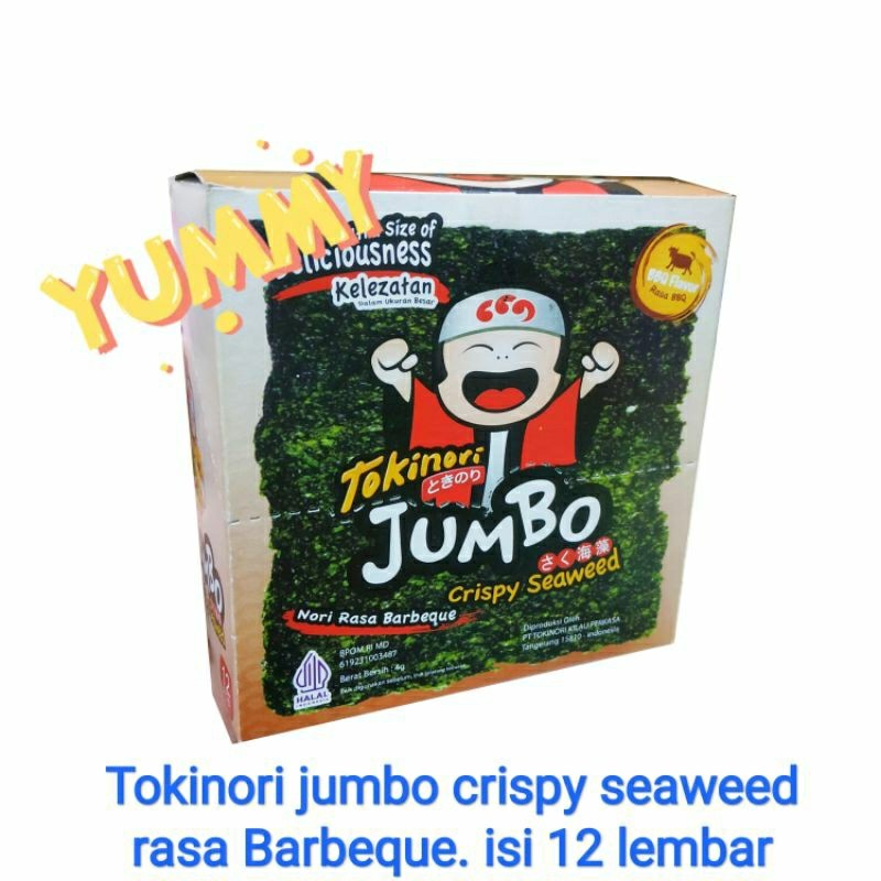 

tokinori jumbo crispy seaweed nori rumput laut box isi 12
